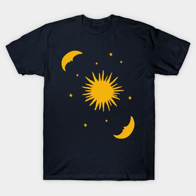 Sun moon and stars pattern T-Shirt by Mermaidssparkle